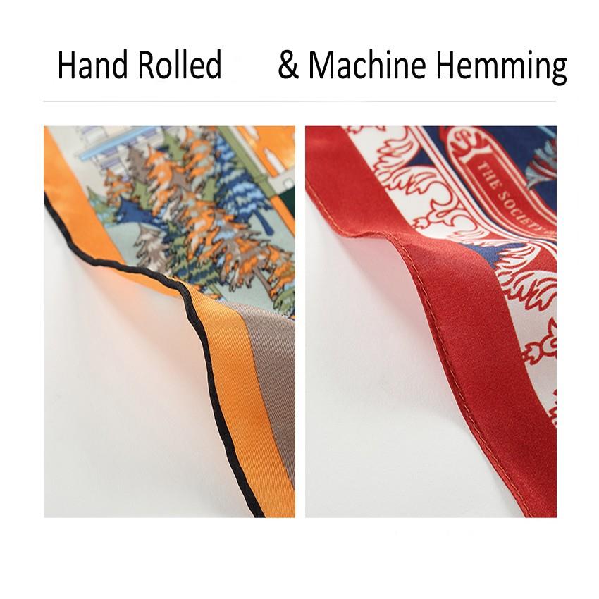 Edge way of silk scarf