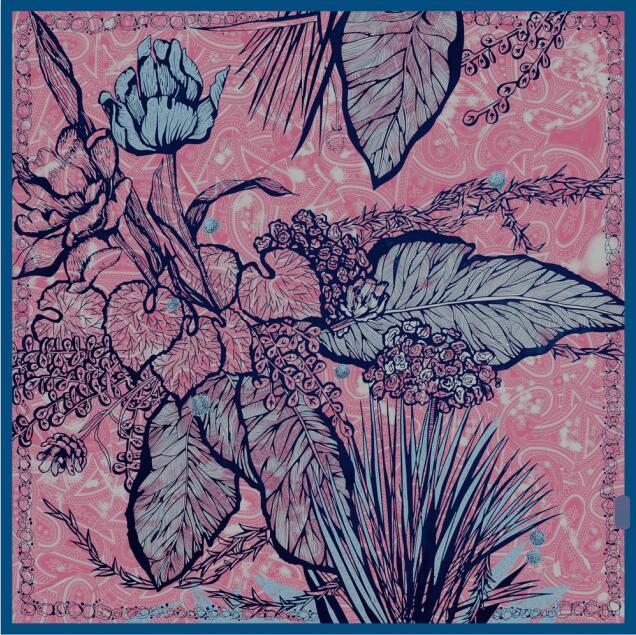 Custom lPrinted Square Silk Scarf