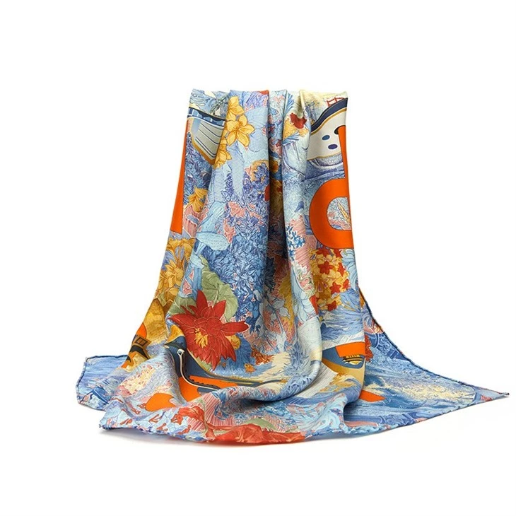 Oil Painting Art High Grade Hand Rolled 100% Silk Scarf